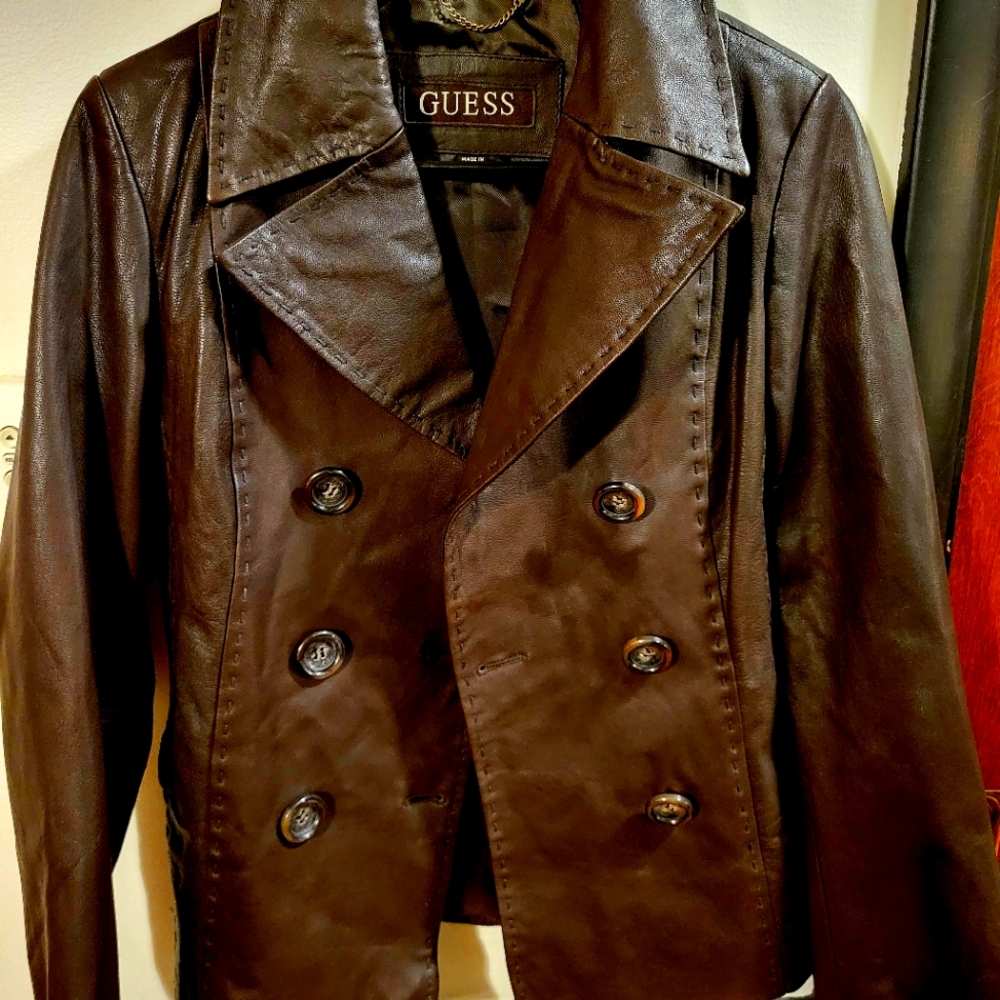 Vintage Women's Guess Leather Jacket